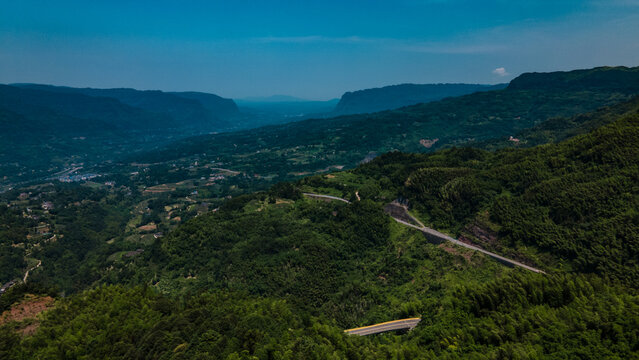 Drone aerial photography Changqi Town, Chishui City, Guizhou Province, China. Moon Lake Scenic Resort of Chishui. Hong-Chuan Yan