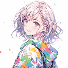 Fototapeta premium アニメ系女性,Generative AI AI画像