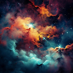 Obraz na płótnie Canvas colorful celestial odyssey: journey through the universe