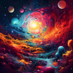 celestial kaleidoscope: universe's dazzling color array