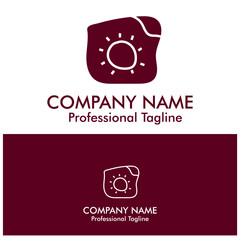 Logo of sun with minimalist design. Fun and playful sense of logo. 