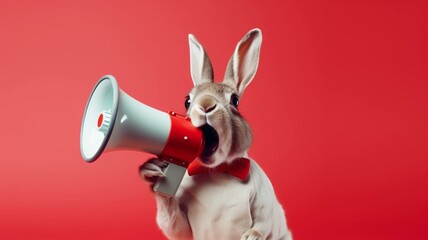 Rabbit with a megaphone