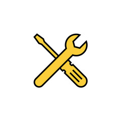 Repair tools icon vector for web and mobile app. tool sign and symbol. setting icon. Wrench and screwdriver. Service
