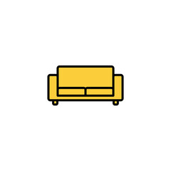 Sofa icon vector for web and mobile app. sofa sign and symbol. furniture icon