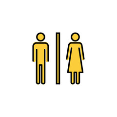 Toilet icon vector for web and mobile app. Girls and boys restrooms sign and symbol. bathroom sign. wc, lavatory