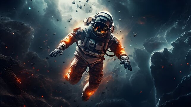 Infinite Horizons: Astronaut's Journey through Space