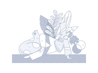 Practicing yoga for physical and mental health flat vector character concept operation hand drawn illustration
