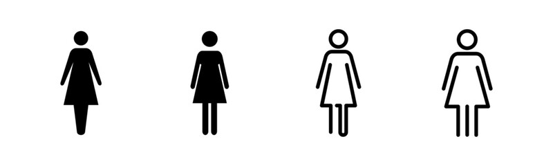 Female icon set illustration. woman sign and symbol