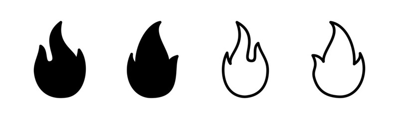 Fire icon set illustration. fire sign and symbol