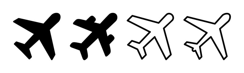 Plane icon set illustration. Airplane sign and symbol. Flight transport symbol. Travel sign. aeroplane