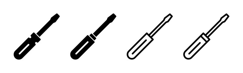 Screwdriver icon set illustration. tools sign and symbol