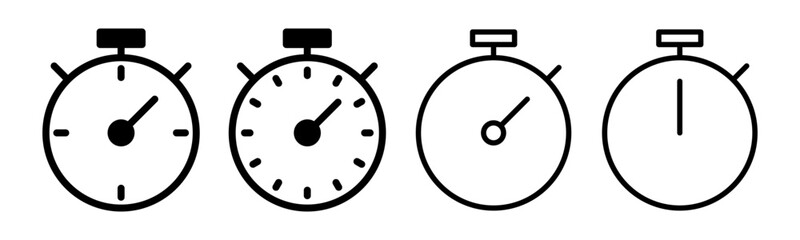 stopwatch icon set illustration. Timer sign and symbol. Countdown icon. Period of time