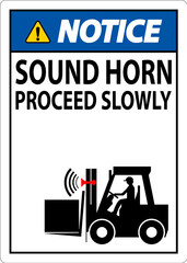 Notice Sign Sound Horn Proceed Slowly