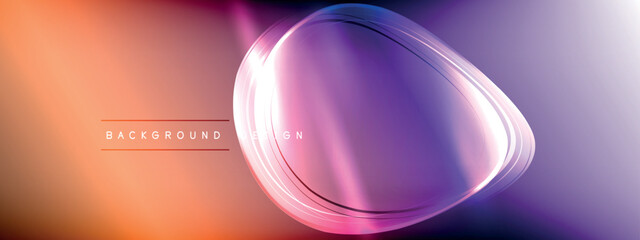 Vector abstract background - liquid transparent bubble shapes on fluid gradient with shadows and light effects