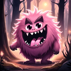 Pink Furball is happy