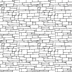 Fototapeta na wymiar Stone blocks seamless pattern, wall, vector design