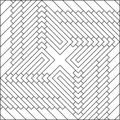 Easy Coloring Pages for Adults. Coloring Page of geometric abstract tile pattern. EPS 8. #714