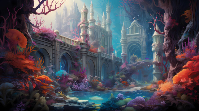 underwater vibrant coral formations resemble the intricate architecture © Asep