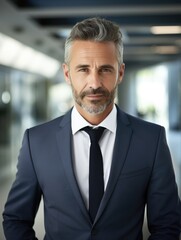 Fototapeta premium Professional man posing for the camera in an office setting created with AI