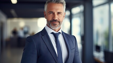 Professional man posing for the camera in an office setting created with AI