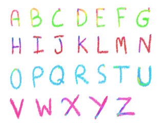 Alphabet front and colorful letters