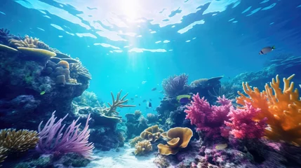 Foto op Aluminium coral reef with fish © basketman23