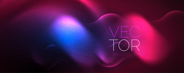 Neon glowing waves, magic energy space light concept, abstract background wallpaper design