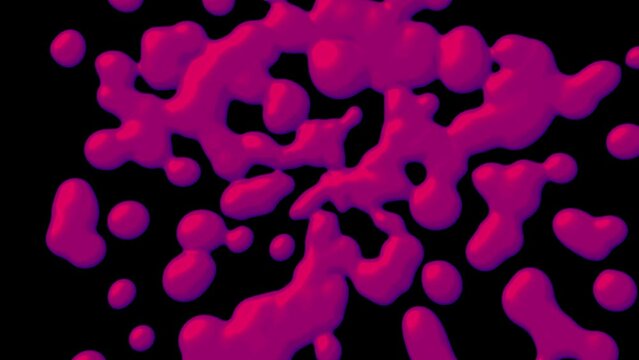 Abstract DJ Flowing Water Fluid Splash Digital Technology Animation. Smooth Metallic Paint Violet Gradient Liquid. Pink Violet Tripper Psychedelic Party Background Psychedelic Wave Ink VJ Loop Visual.