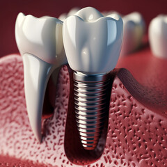  3D model of dental tooth implan