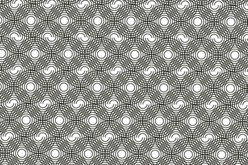 Circle pattern and seamless in black and white color. Art deco wallpaper design. stock vector and illustration.