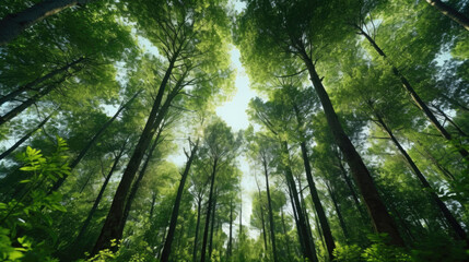 Fototapeta na wymiar Landscape of natural forest and green fresh nature