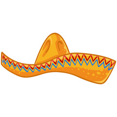 Mexican Sombrero Hat Vector Illustration
