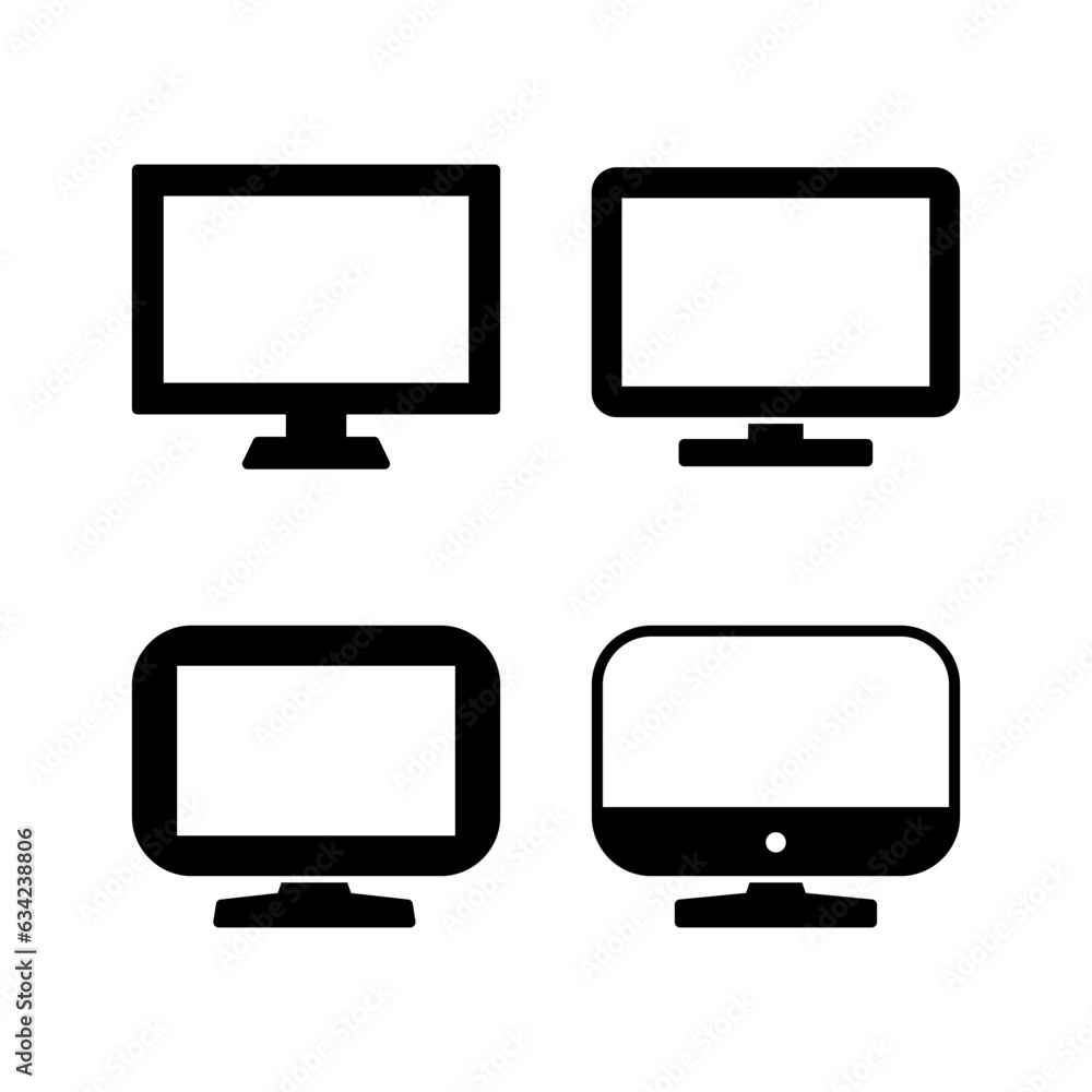 Poster computer icon vector. computer monitor icon.
