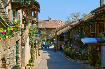 A landscape around Yvoire village on a sunny day, France