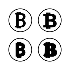 Bitcoin icon vector. payment symbol. Cryptocurrency logo.