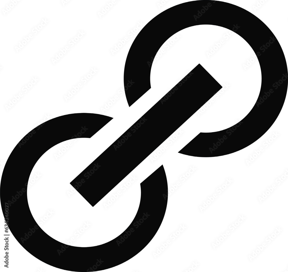 Poster black chain or link icon. internet url or webpage link icons. chain, link icon isolated on white bac
