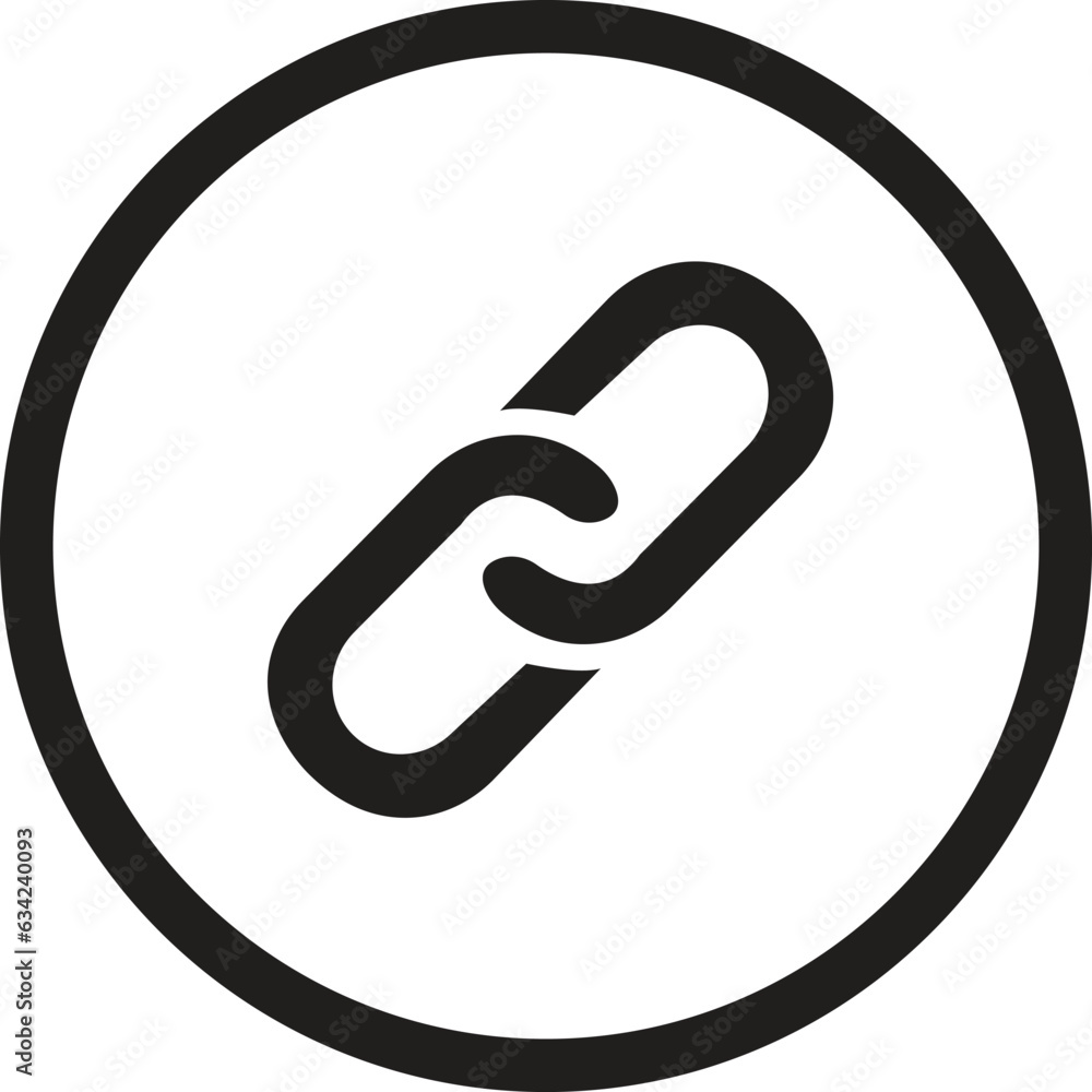 Poster black chain or link icon. internet url or webpage link icons. chain, link icon isolated on white bac