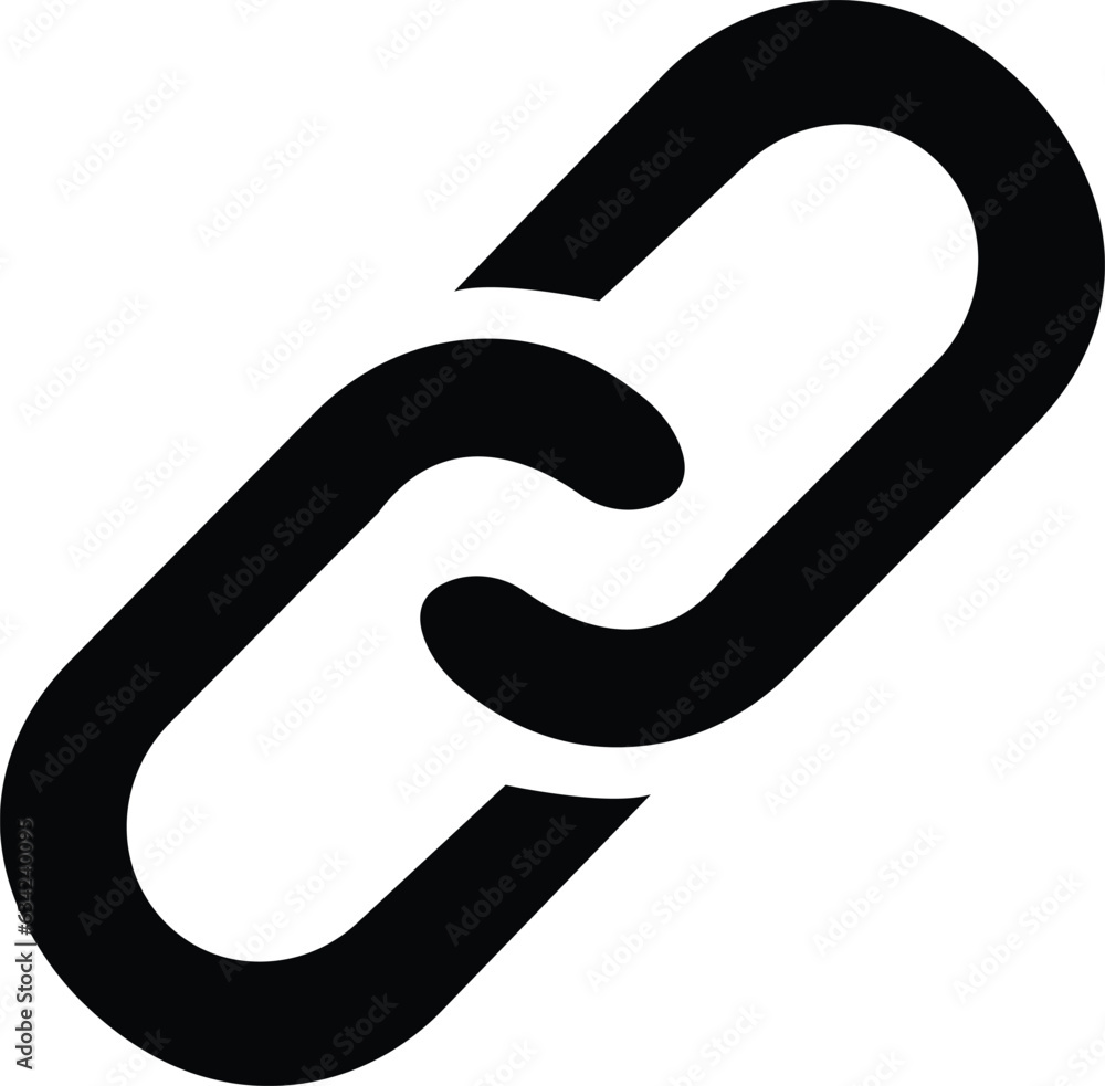 Poster black chain or link icon. internet url or webpage link icons. chain, link icon isolated on white bac