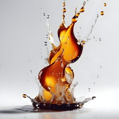 Tasty honey drops into the floor and splashes.