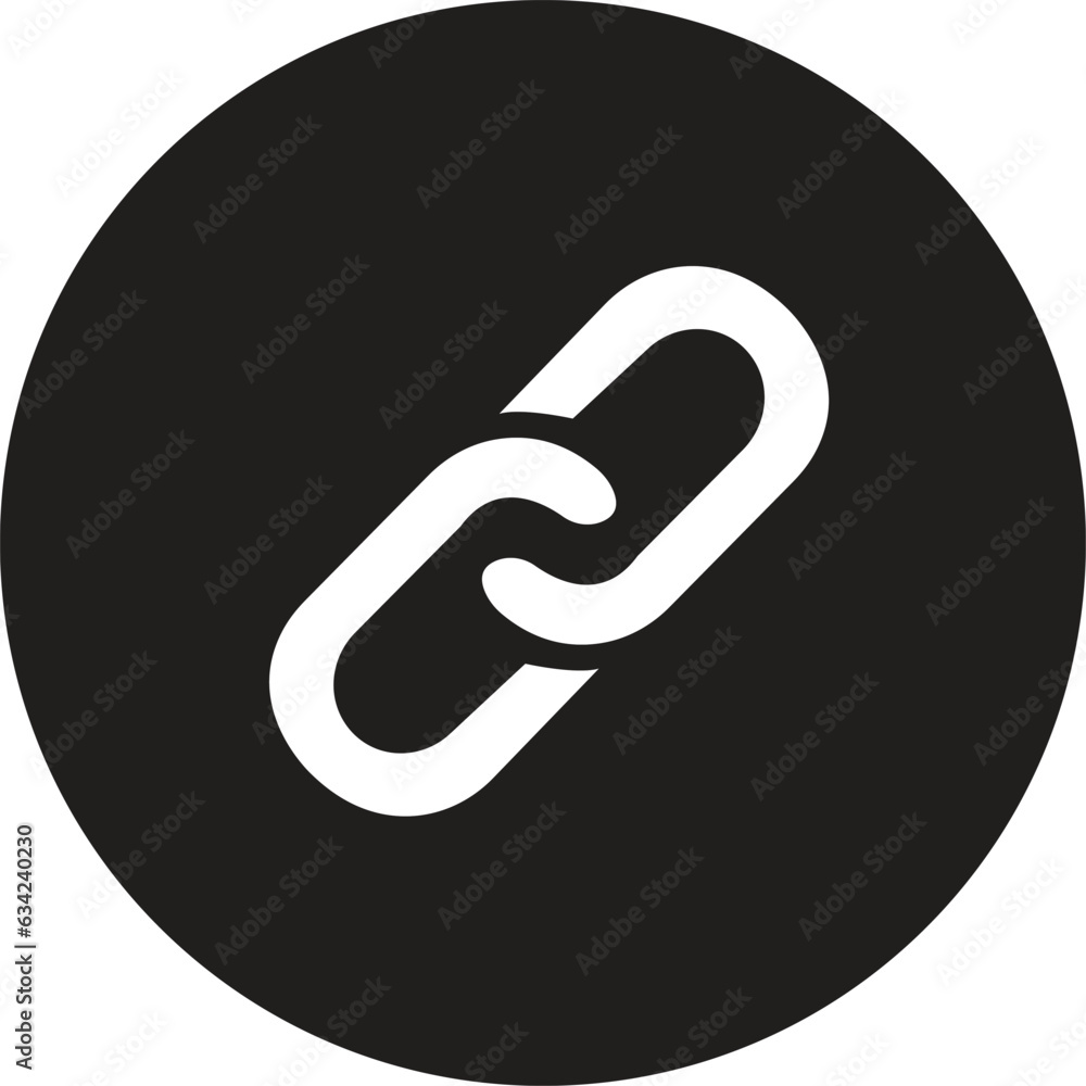 Poster black chain or link icon. internet url or webpage link icons. chain, link icon isolated on white bac