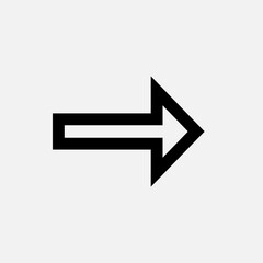 Right Arrow Icon. Flow Direction Symbol