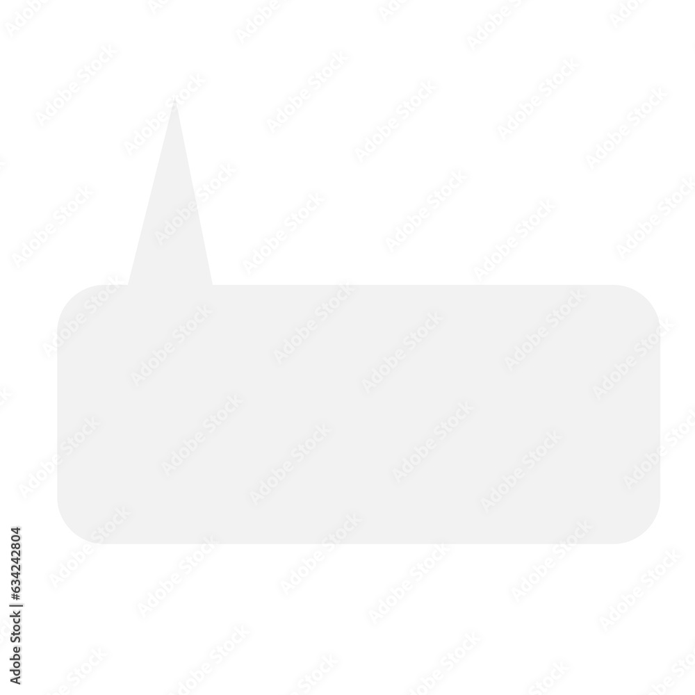 Poster digital png illustration of rounded rectangular empty white speech bubble on transparent background