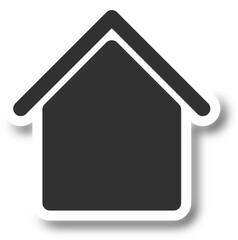 Digital png illustration of black and white house icon on transparent background