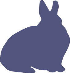 Fototapeta premium Digital png illustration of blue silhouette of rabbit on transparent background