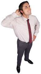 Digital png photo of caucasian businessman smiling on transparent background