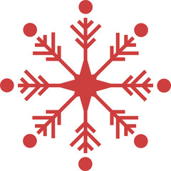 Digital png illustration of red snowflake on transparent background