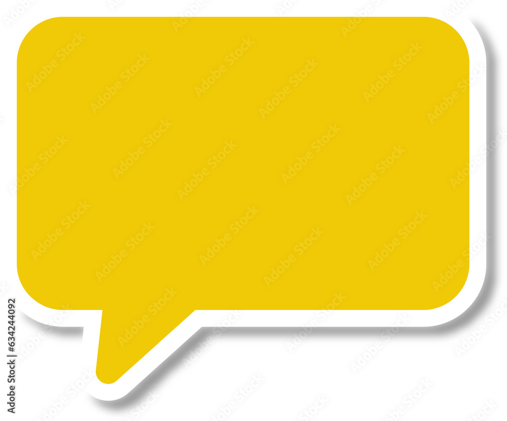 Poster digital png illustration of empty yellow speech bubble with copy space on transparent background