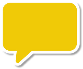 Digital png illustration of empty yellow speech bubble with copy space on transparent background