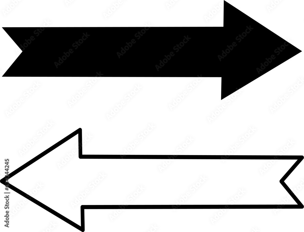 Poster simple arrows black and white icons. modern arrows.. replaceable vector design.