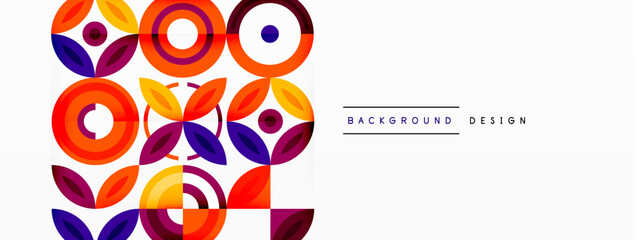 Fototapeta premium Colorful circles abstract background. Hi-tech design for wallpaper, banner, background, landing page, wall art, invitation, prints, posters